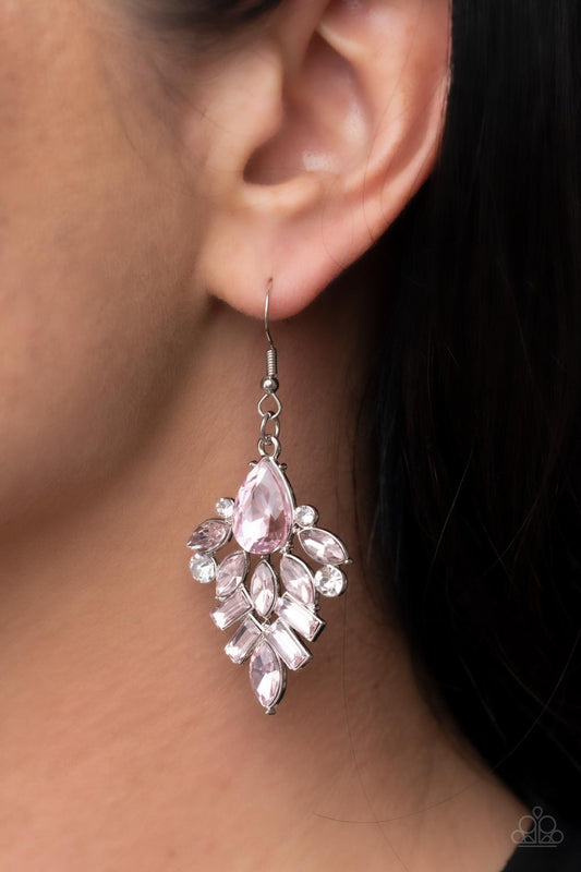 Paparazzi Accessories - Stellar-escent Elegance - Pink earrings