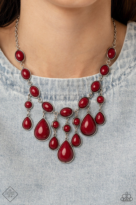Paparazzi Accessories - Mediterranean Mystery - Red necklace