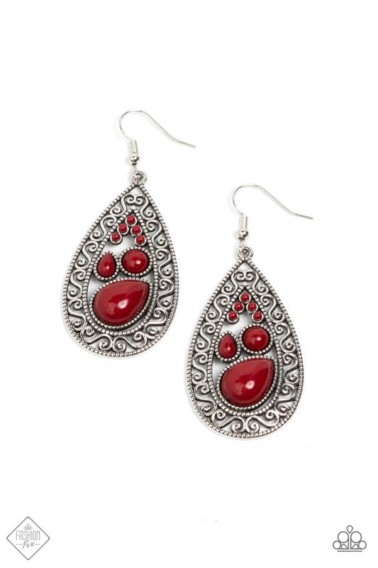 Paparazzi Accessories - Nautical Daydream - Red earring