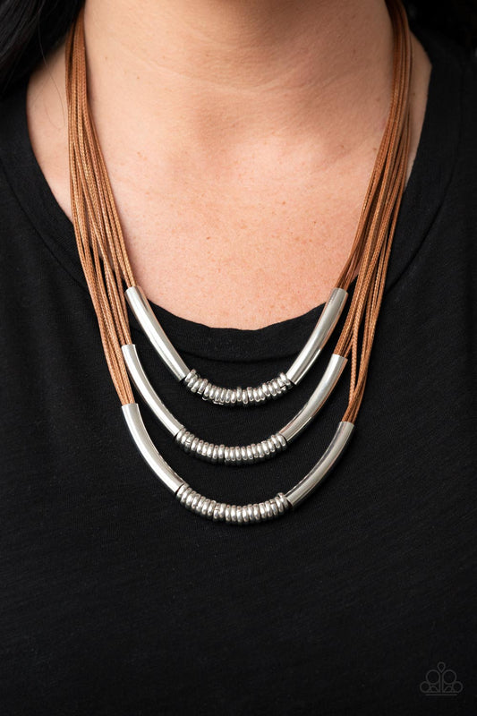 Paparazzi Accessories - Mechanical Mania - Brown necklace