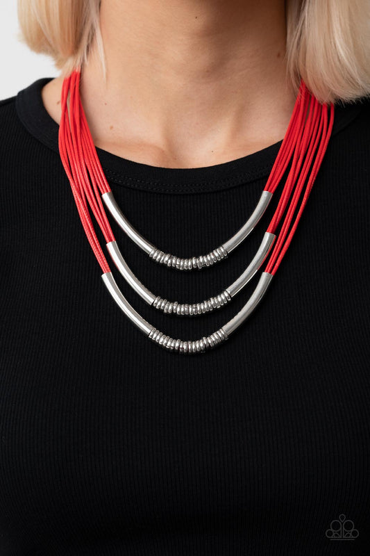 Paparazzi Accessories - Mechanical Mania - Red necklace