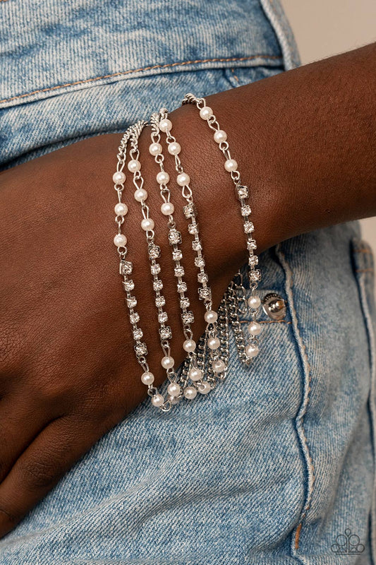 Paparazzi Accessories- Experienced in Elegance - White bracelet