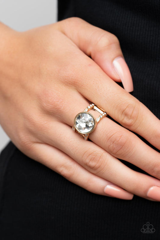 Paparazzi Accessories - High Roller Sparkle - Gold ring