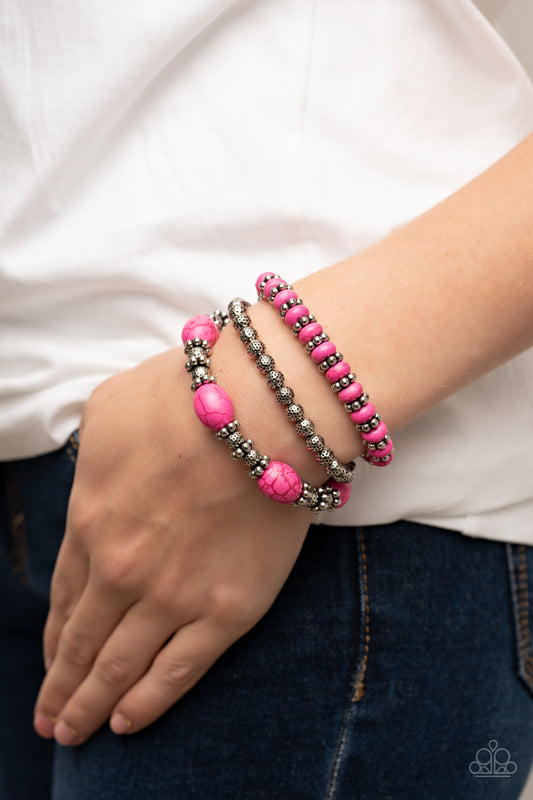 Paparazzi Accessories - Take by SANDSTORM - Pink bracelet