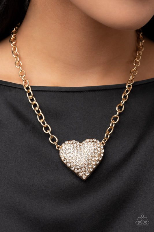 Paparazzi Accessories - Heartbreakingly Blingy - Gold necklace