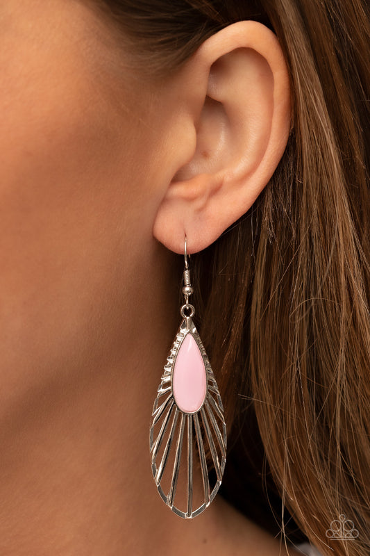 Paparazzi Accessories - WING-A-Ding-Ding - Pink earrings