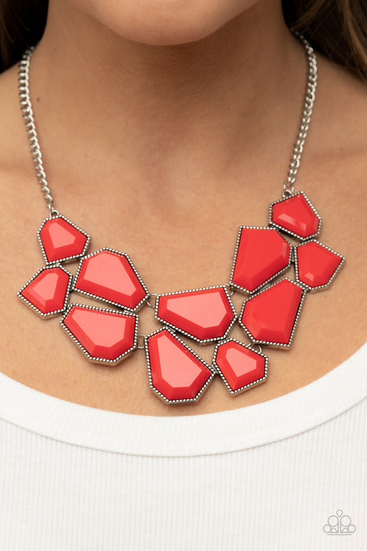 Paparazzi Accessories- Double-DEFACED - Red necklace