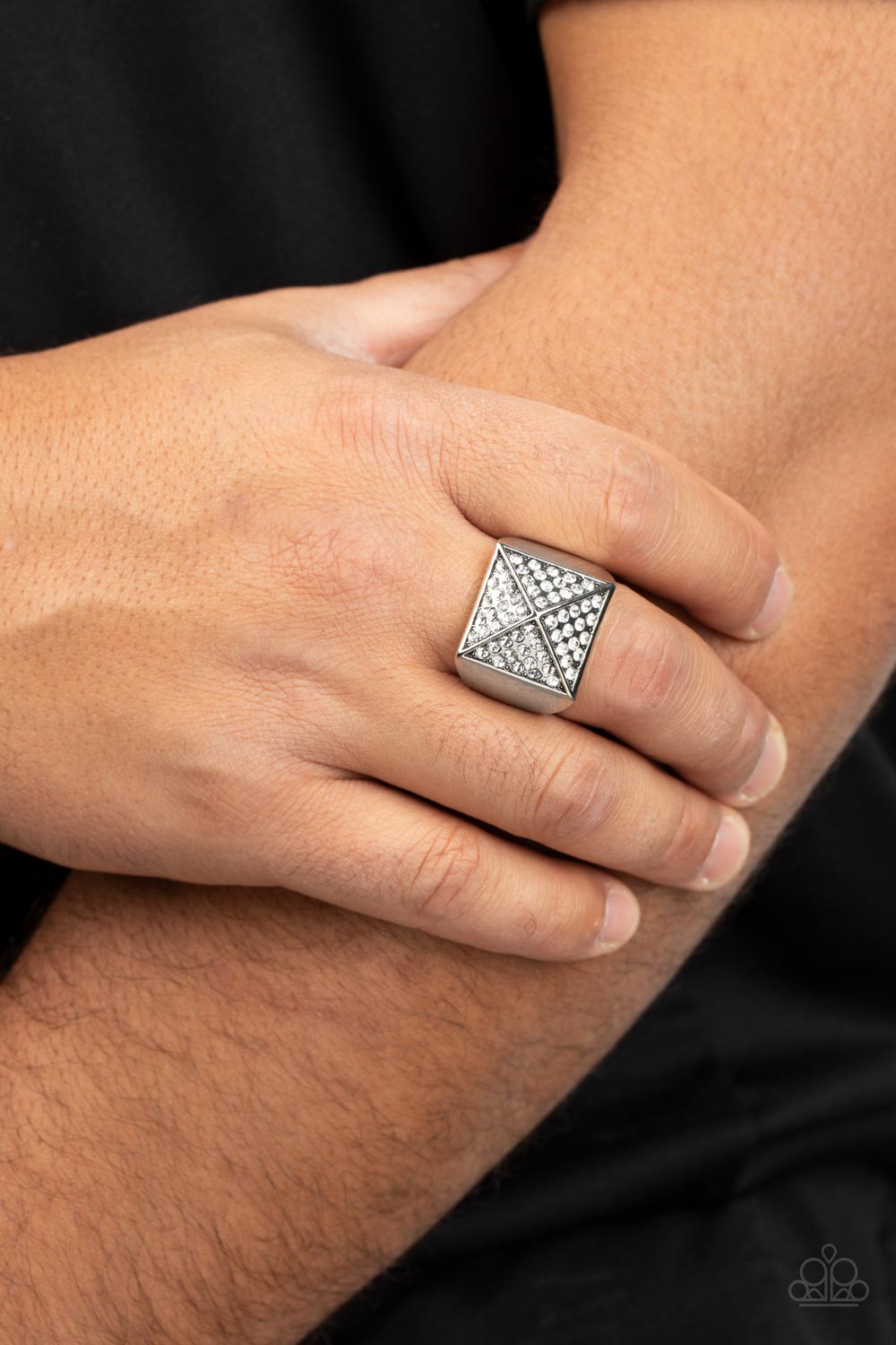 Paparazzi Accessories -Pyramidal Powerhouse - White ring