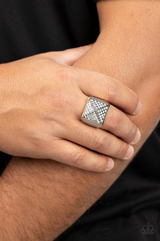 Paparazzi Accessories -Pyramidal Powerhouse - White ring