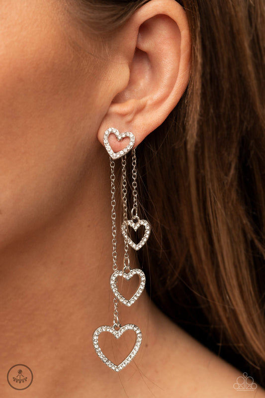 Paparazzi Accessories - Falling In Love - White earrings