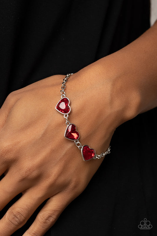 Paparazzi Accessories - Little Heartbreaker - Red bracelet