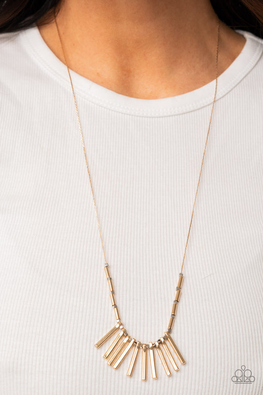 Paparazzi Accessories - Rustic Hot Rod - Gold necklace