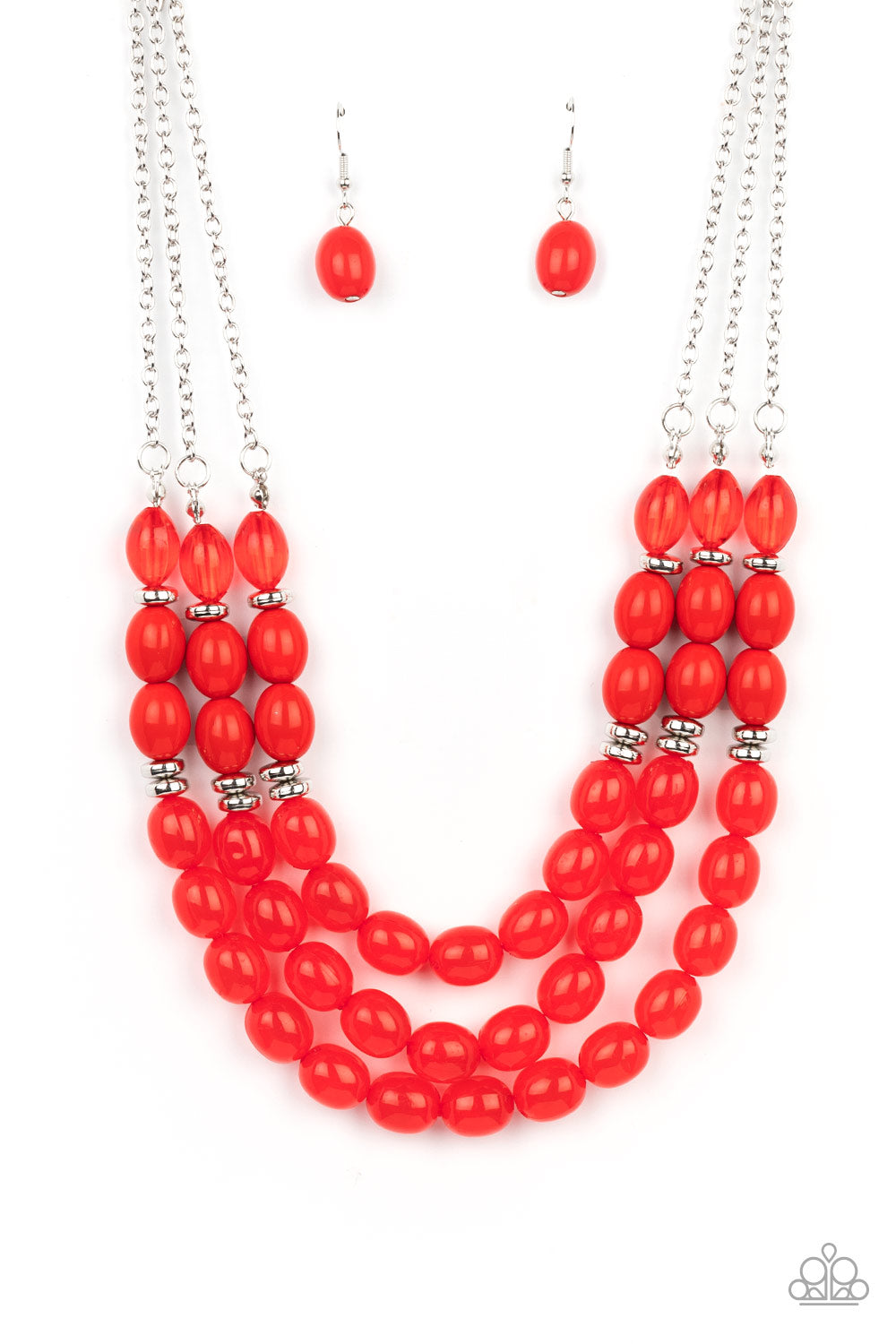 Paparazzi Accessories - Coastal Cruise - Red necklace