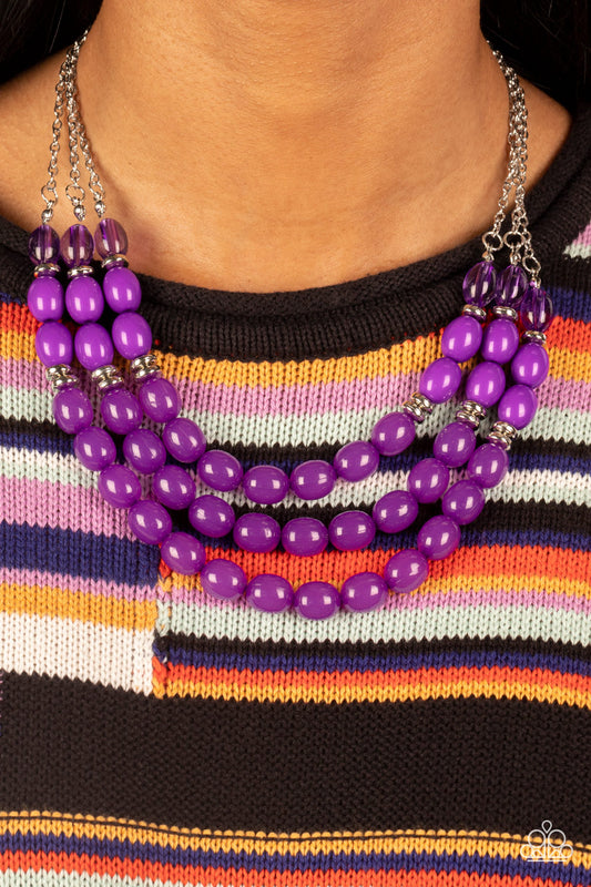Paparazzi Accessories - Coastal Cruise - Purple necklace