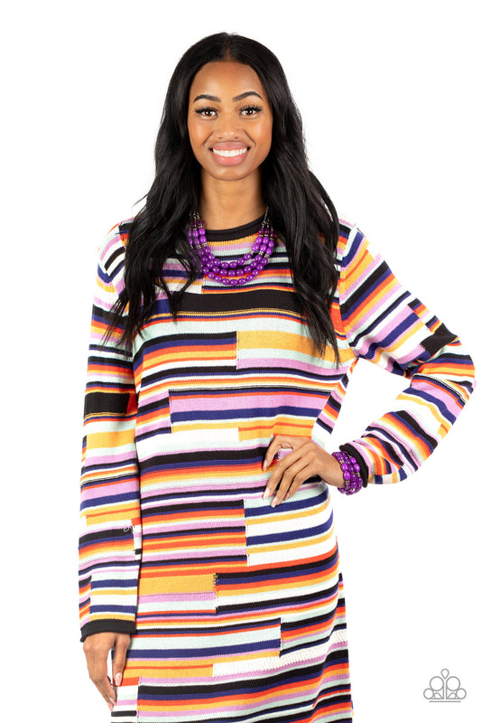 Paparazzi Accessories - Coastal Coastin - Purple bracelet