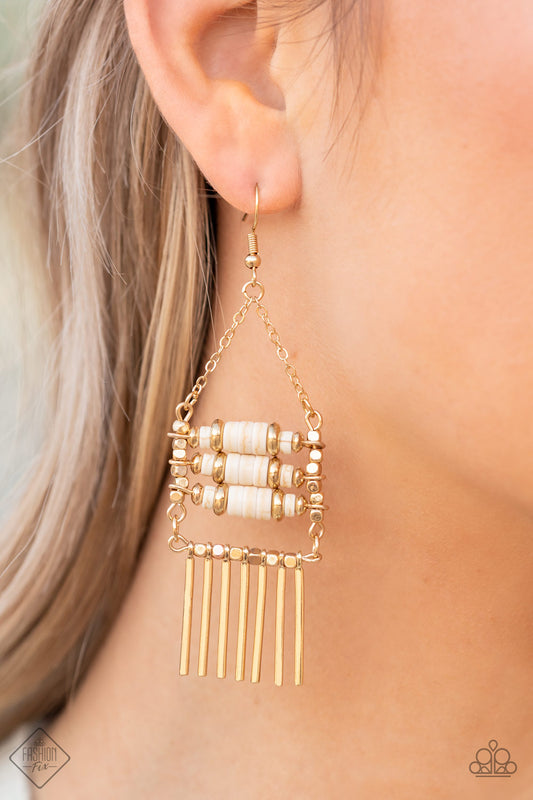 Paparazzi Accessories - Tribal Tapestry - Gold earrings