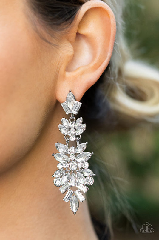 Paparazzi Accessories - Frozen Fairytale - White earrings