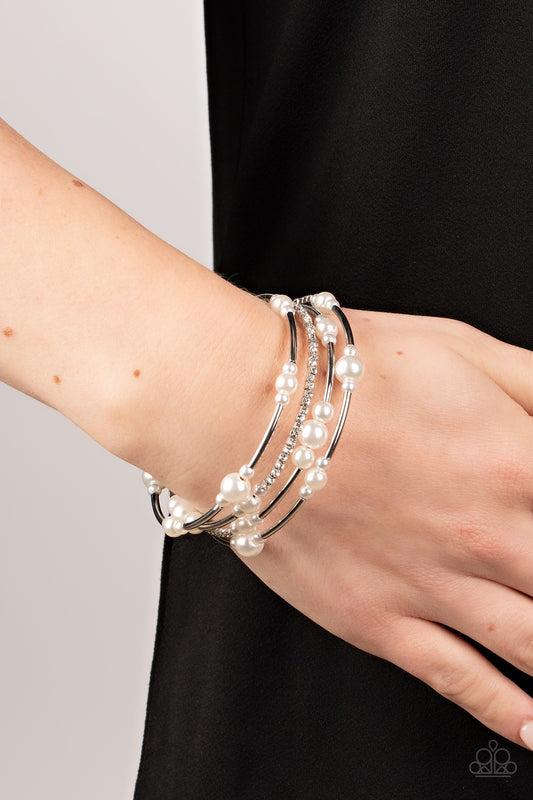 Paparazzi Accessories -Marina Masterpiece - White bracelet
