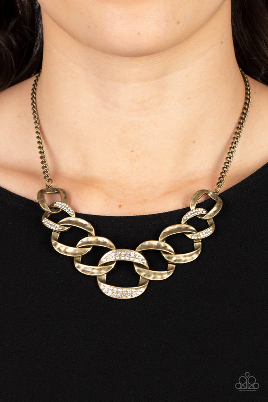 Paparazzi Accessories - Bombshell Bling - Brass necklace