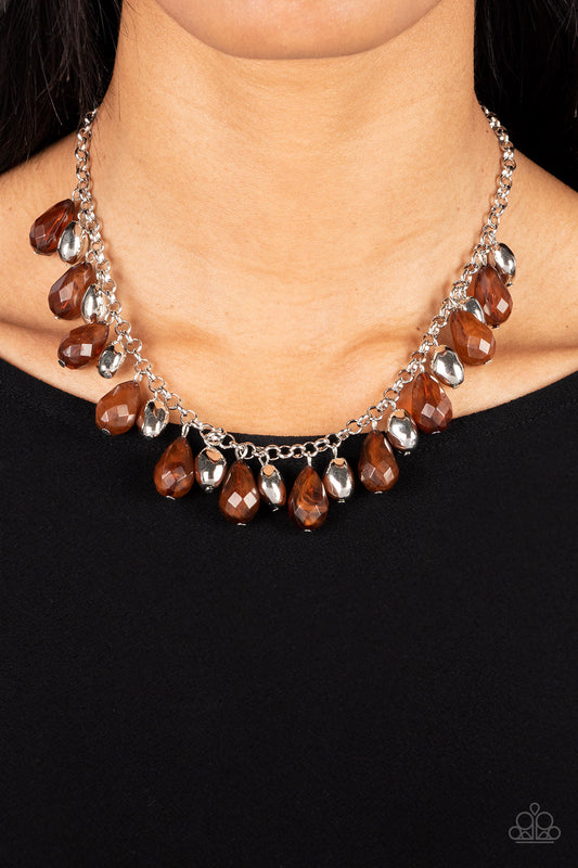 Paparazzi Accessories -Summertime Tryst - Brown necklace