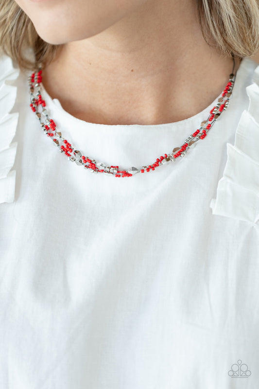 Paparazzi Accessories - Explore Every Angle - Red necklace