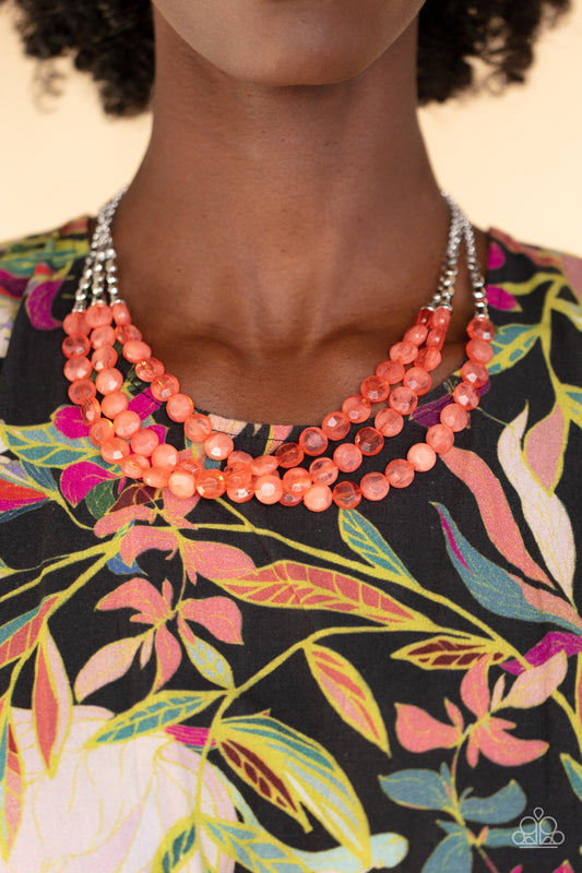 Paparazzi Accessories - Pacific Picnic - Orange necklace