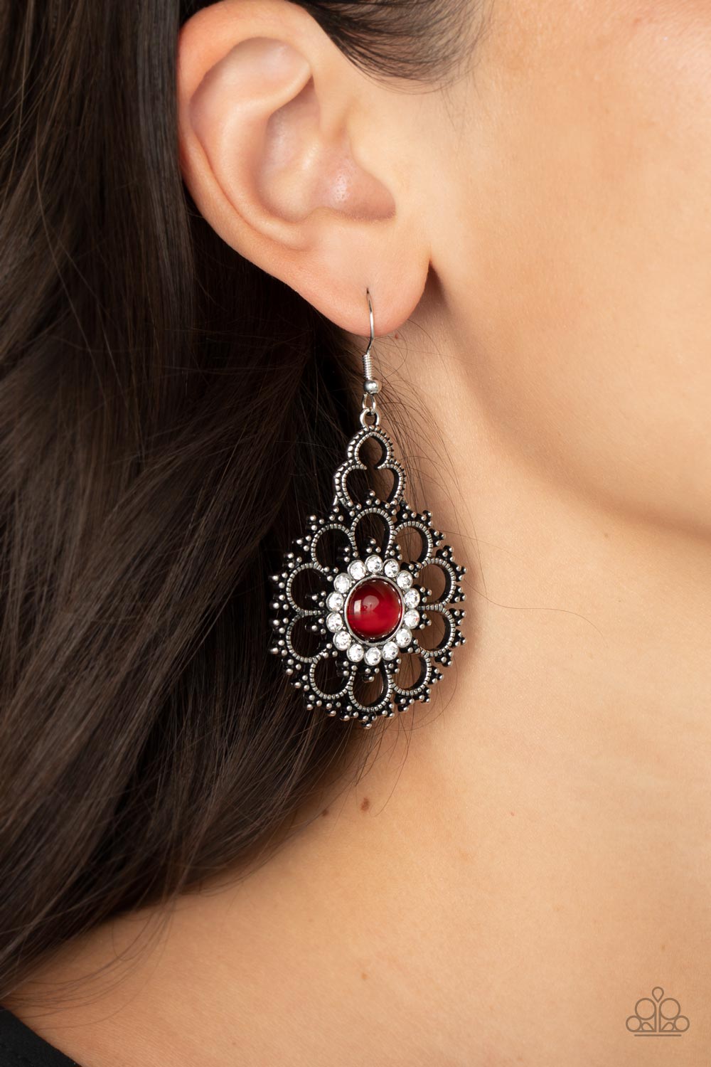 Paparazzi Accessories - Floral Renaissance - Red earrings