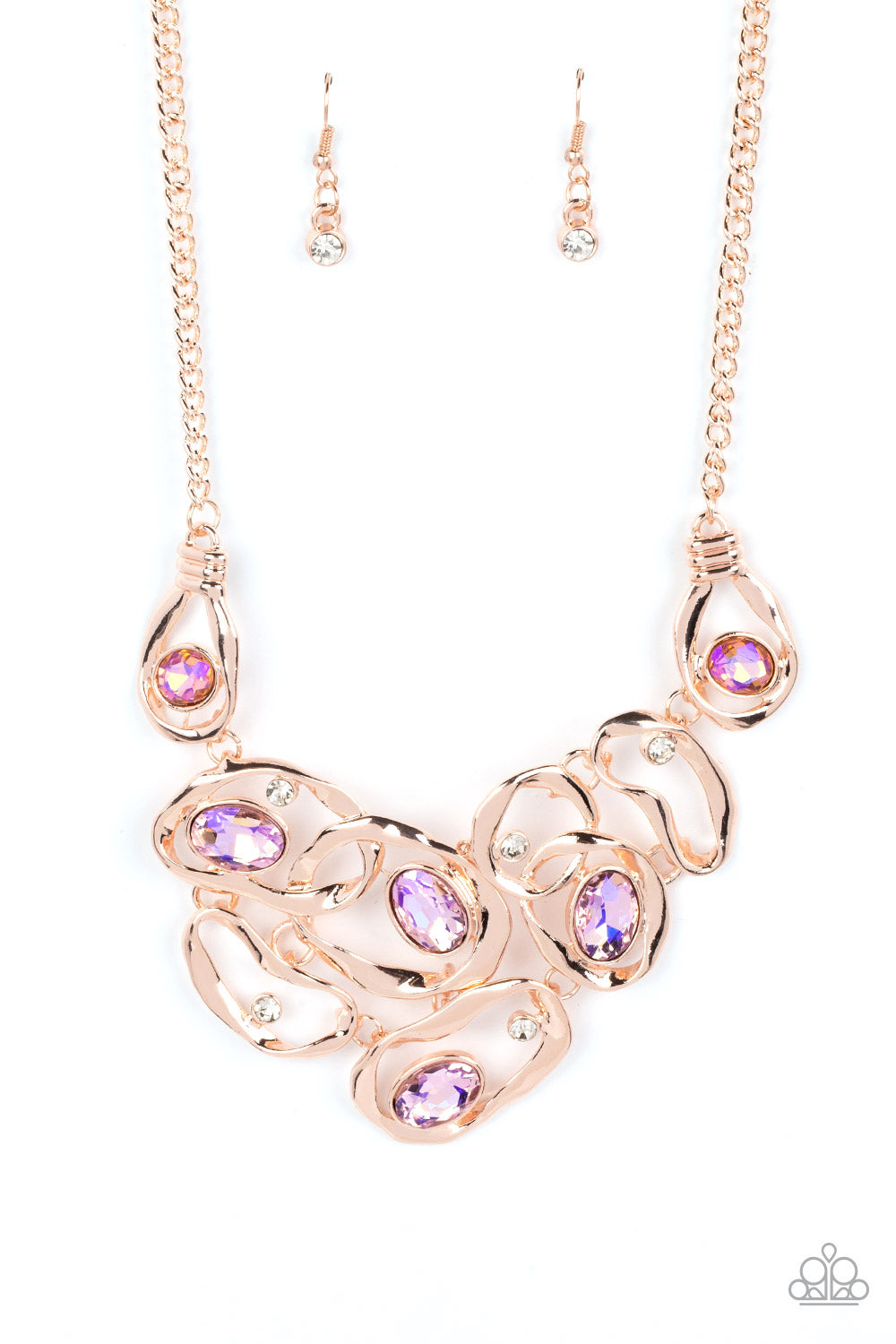 Paparazzi Accessories - Warp Speed - Rose Gold necklace