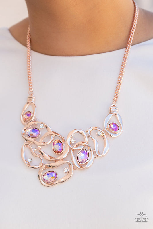 Paparazzi Accessories - Warp Speed - Rose Gold necklace
