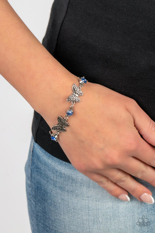 Paparazzi Accessories - Has a WING to It - Blue bracelet
