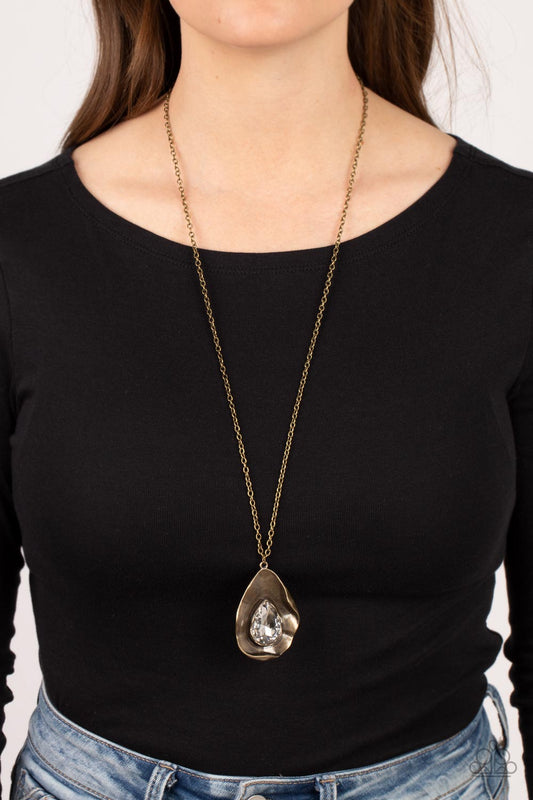 Paparazzi Accessories - Surrealist Sparkle - Brass necklace