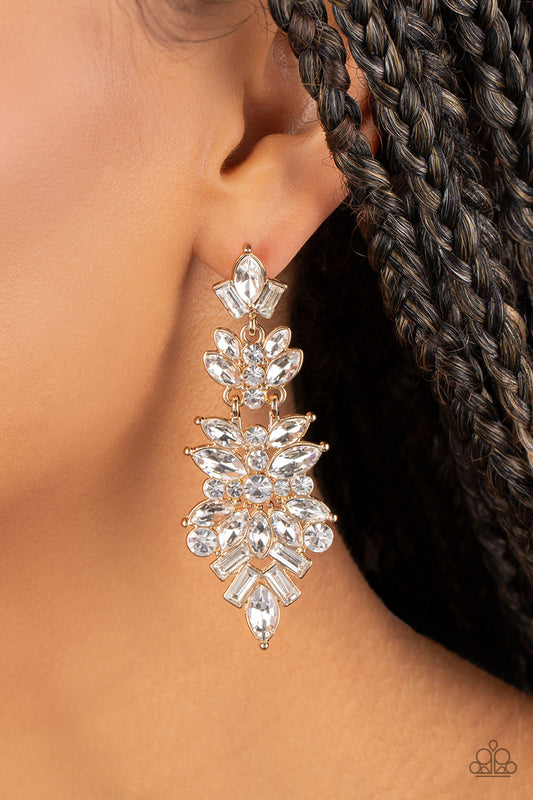 Paparazzi Accessories - Frozen Fairytale - Gold earrings