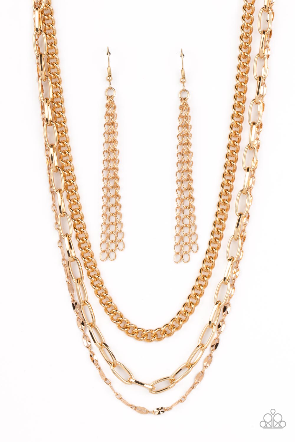 Paparazzi Accessories - Galvanized Grit - Gold necklace