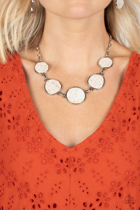Paparazzi Accessories - Santa Fe Flats - White necklace