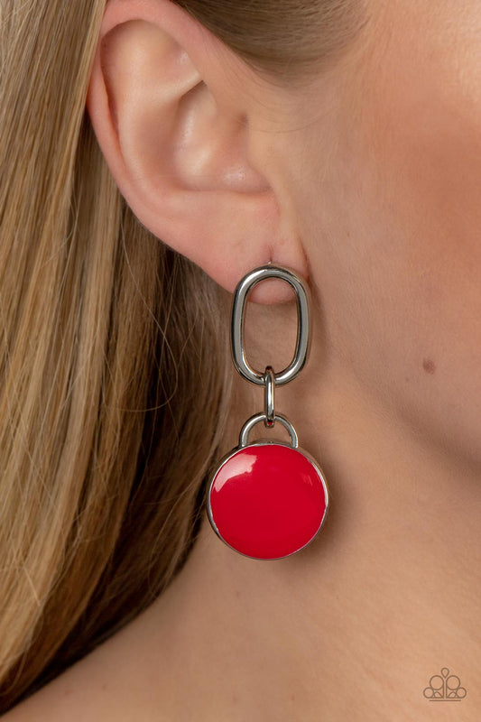 Paparazzi Accessories - Drop a TINT - Red earrings