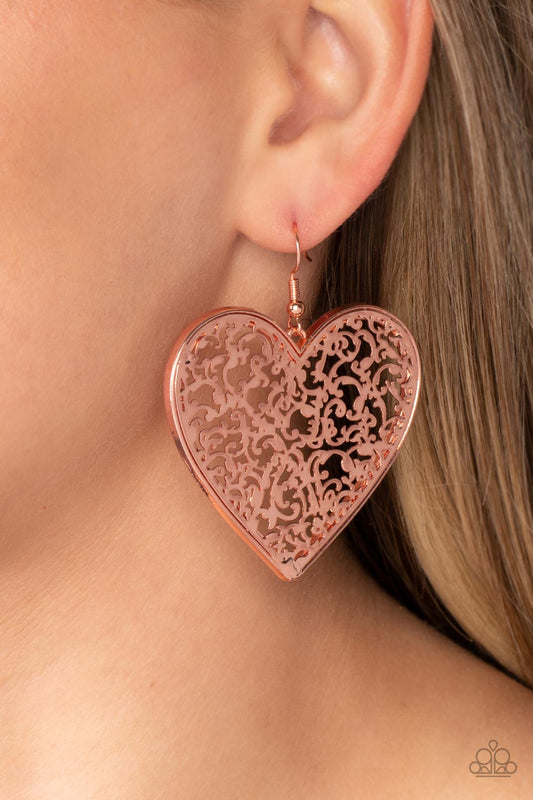 Paparazzi Accessories - Fairest in the Land - Copper earrings