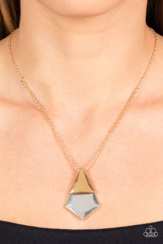 Paparazzi Accessories - Posh Pyramid - Gold necklace