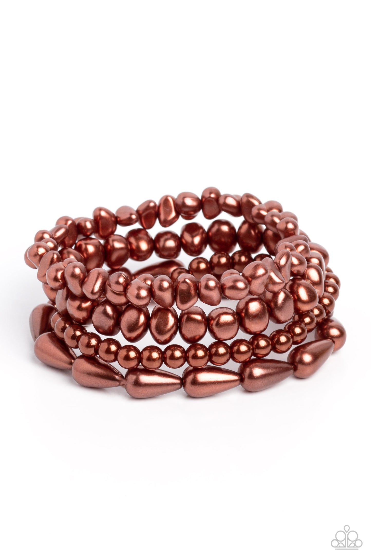 Paparazzi Accessories - Gossip PEARL - Brown bracelet