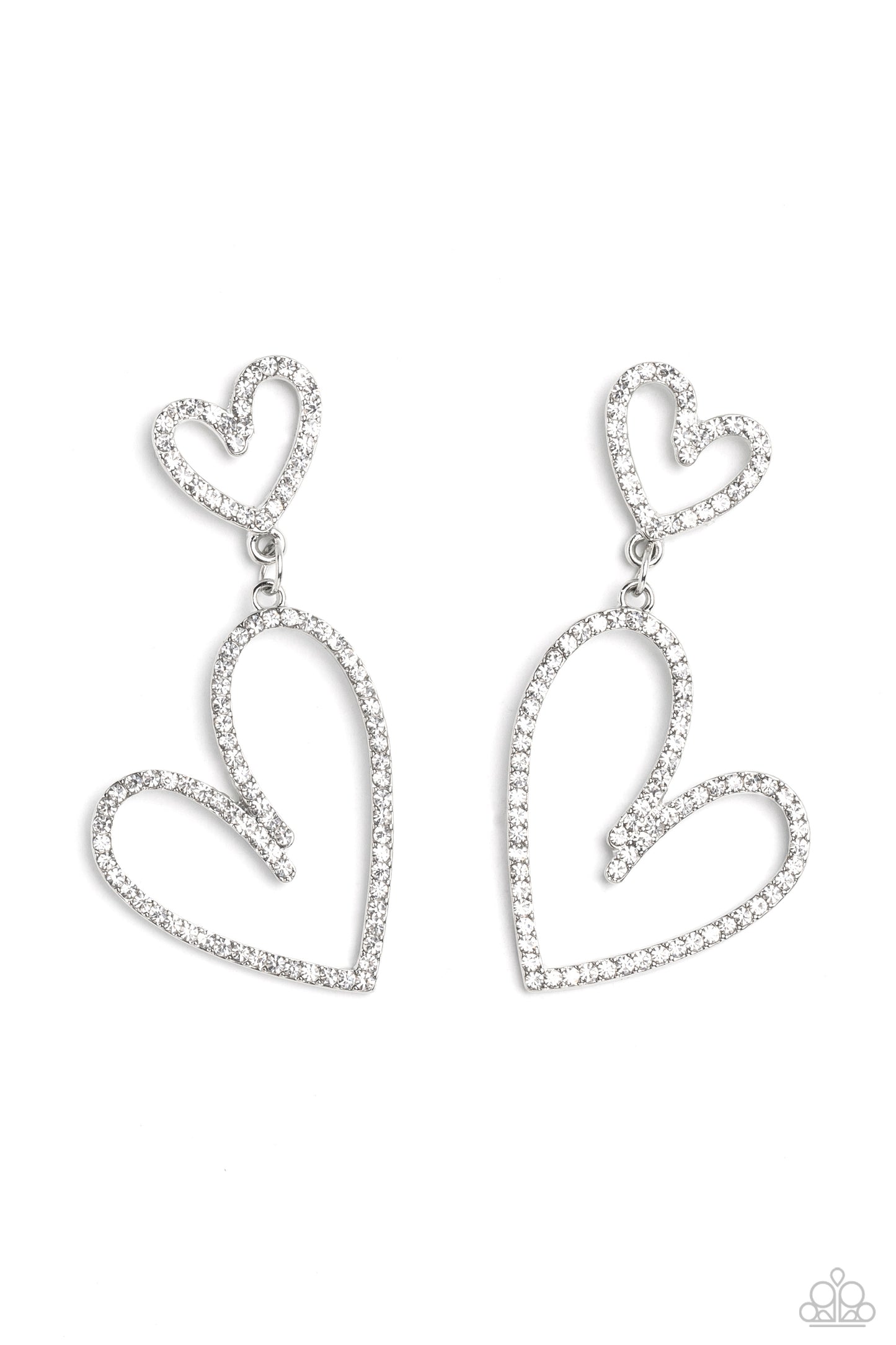 Paparazzi Accessories - Doting Duo - White earrings